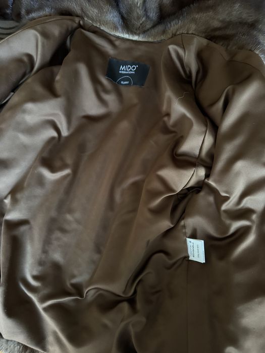 Норковий полушубок/бомбер MIDO, 48-52, 70 см, колір соболь