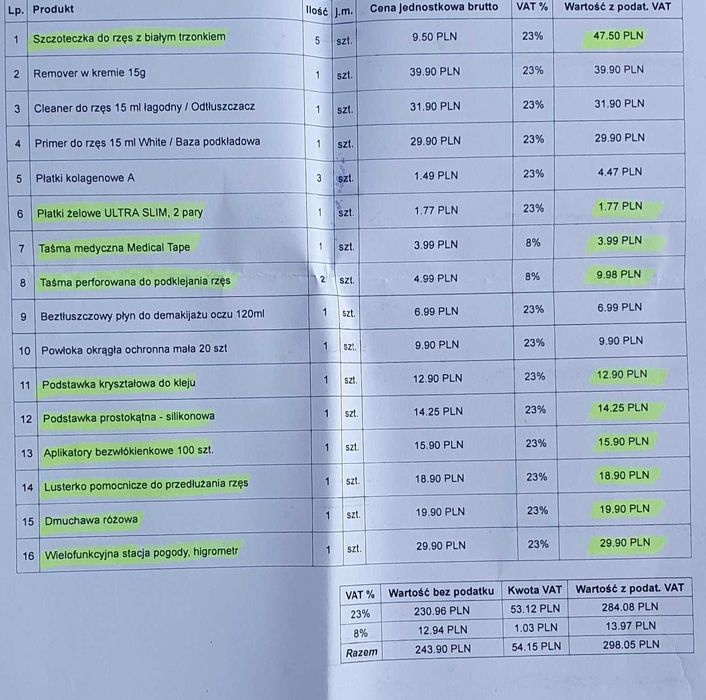 Akcesoria do aplikacji rzęs