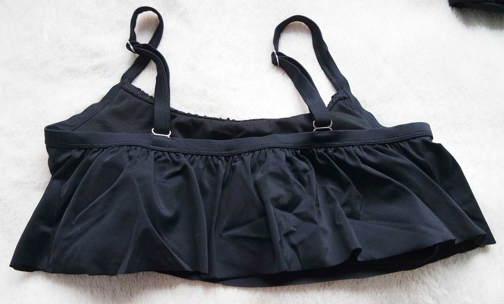 Strój kąpielowy dwuczęściowy bonprix NOWY 42 czarny falbana bikini