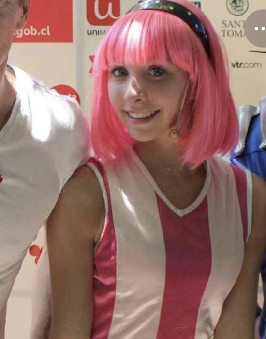 Lazy town Leniuchowo peruka bob z grzywka neonowa