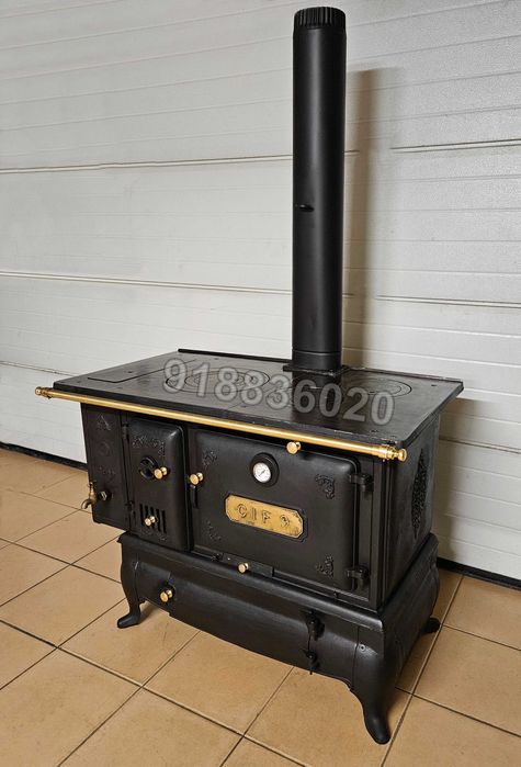 Fogão Lenha Ferro Fundido NOVO - CIF9 Com Caldeira - Fabrico Nacional