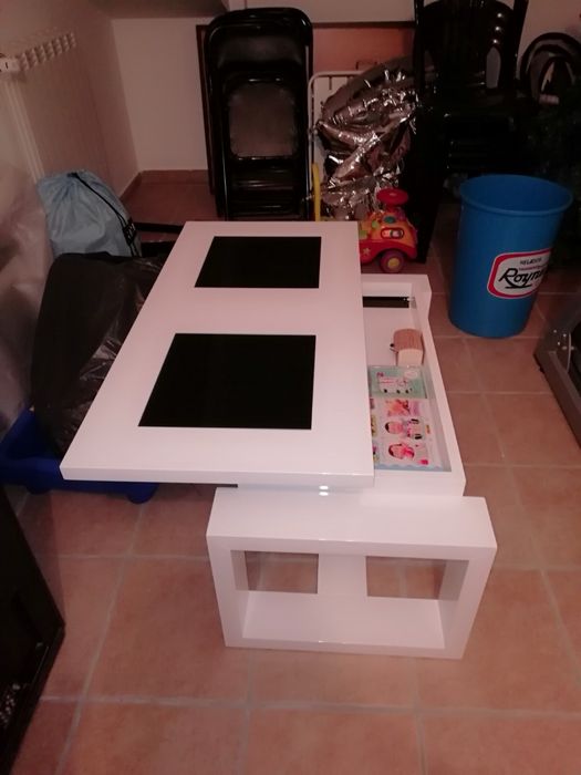 Mesa de centro - lacada branco alto brilho