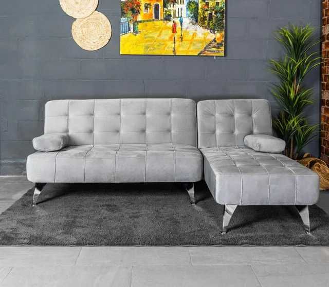 Sofá cama chaise longue cinza + entrega gratis