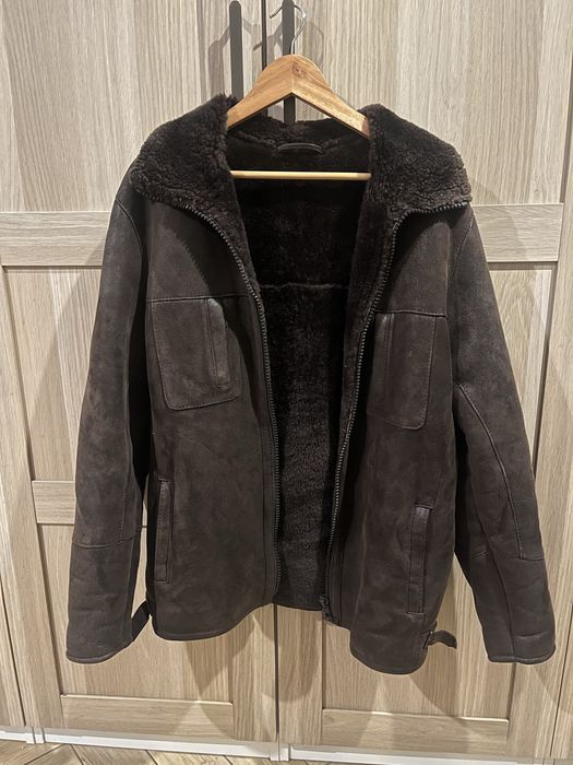 Kożuch męski naturalny brazowy