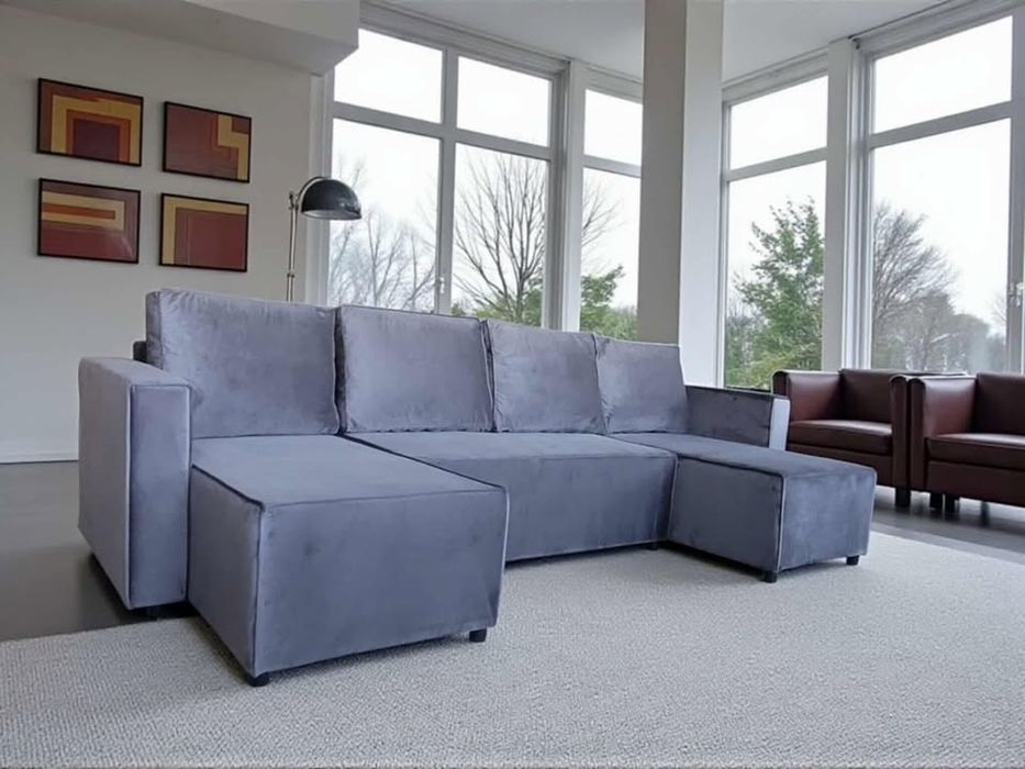 Narożnik rozkładany Rogówka kanapa z pojemnikiem Sofa funkcja spania E