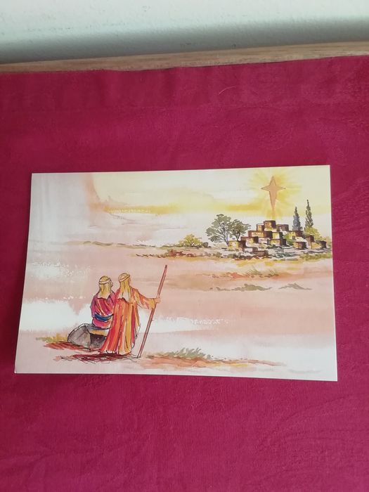 Postal de Natal, pintado com a boca