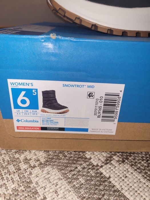Продам нові жіночі дутики Columbia Snowtrot Mid. Розмір 37.5