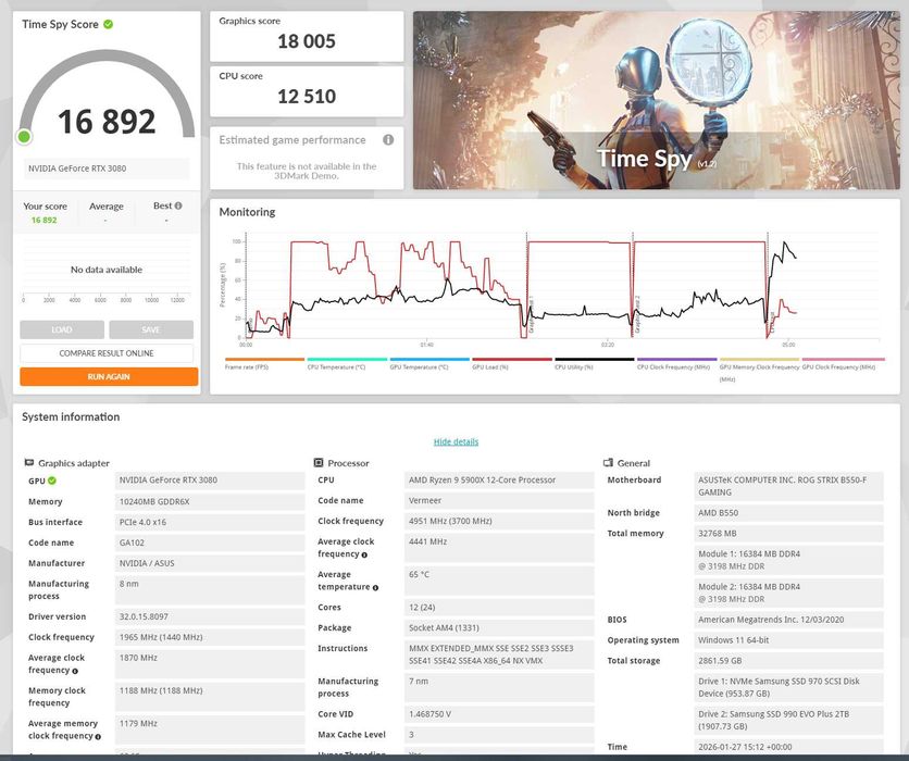 ASUS TUF Gaming RTX 3080 OC 10GB — Excelente Estado (Lisboa / Margem Sul)