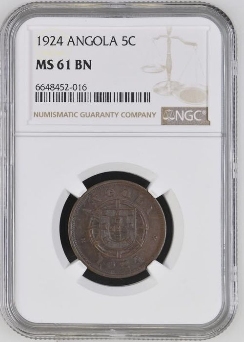 1924 Angola 5 Centavos Soberba