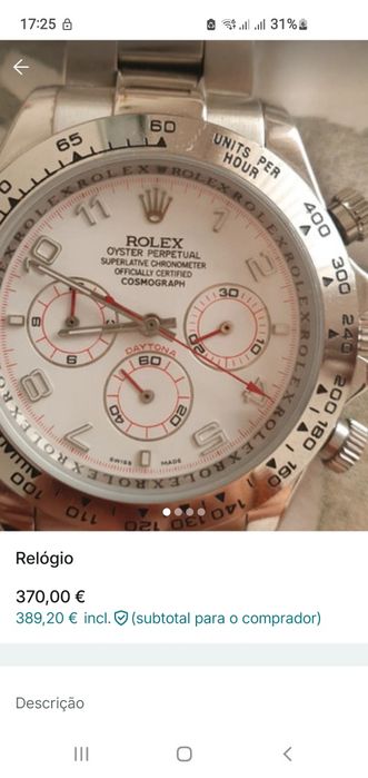 Relógio a funcionar