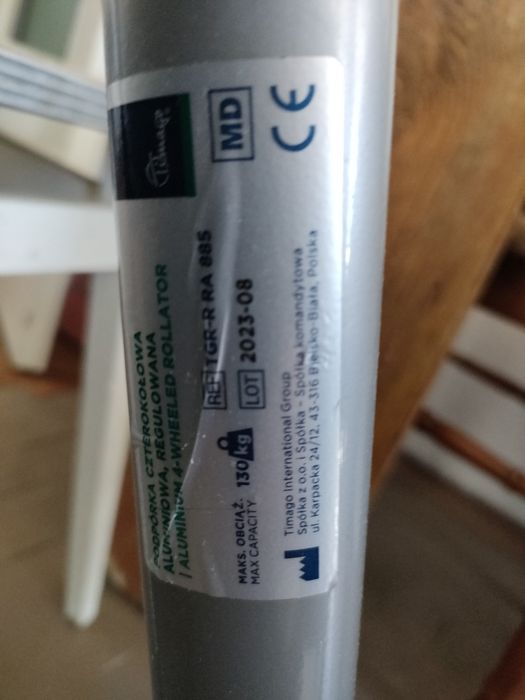 Podpórka czterokołowa aluminiowa, regulowana Timago TGR-RA 885