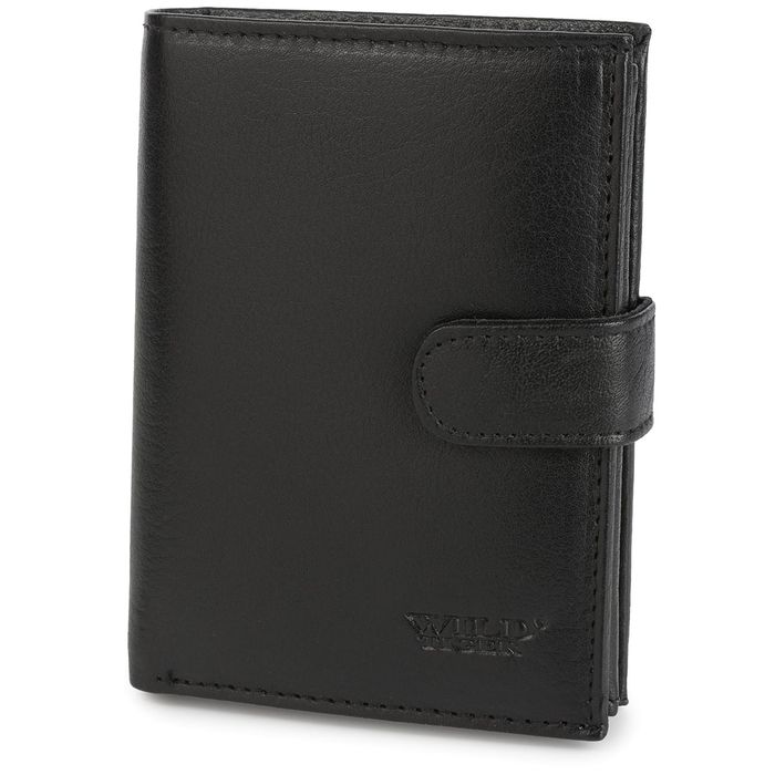 portfel męski skórzany wild tiger czarny