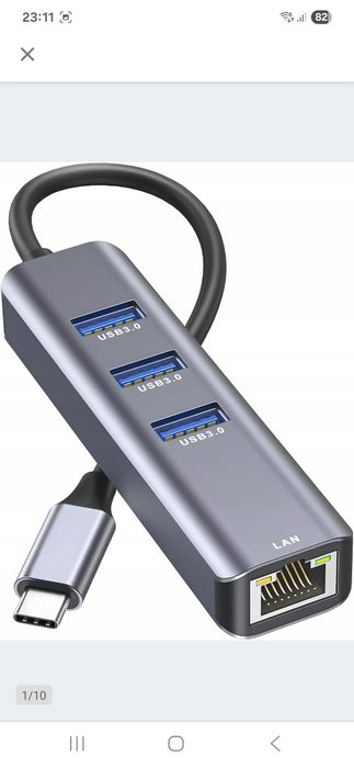 Adapter usb c lan  + hub usb RJ45 karta  sieciowa usb  gigabit USB 3.0