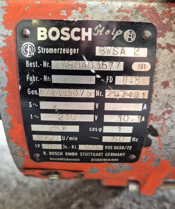 Nowe Bosch BWSA 2 przenośny agregat prądotwórczy (generator prądu)