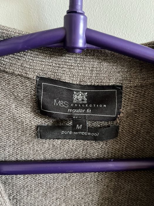 Sweter beżowy na guziki 100% wełna M