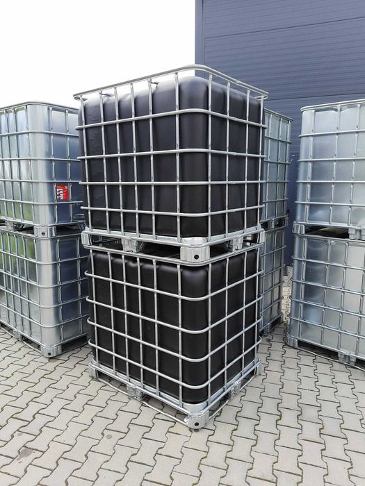 Woda Opadowa Deszczówka Mauzer Pojemnik Zbiornik Schutz Z Wodą 1000 Litrów 1000L DPPL IBC Kontener Zbiornik Działka Budowa Szambo RSM Diesel ON Paliwo