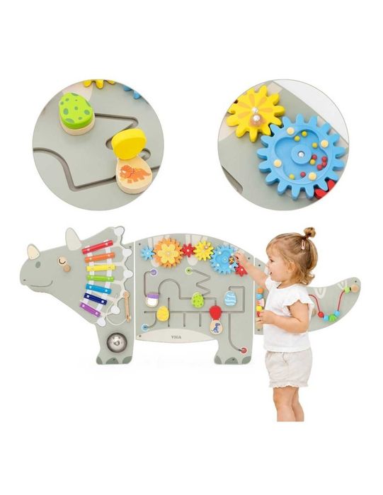 VIGA Ścienny Panel Aktywności Dinozaur Triceratops Tablica 18m+
