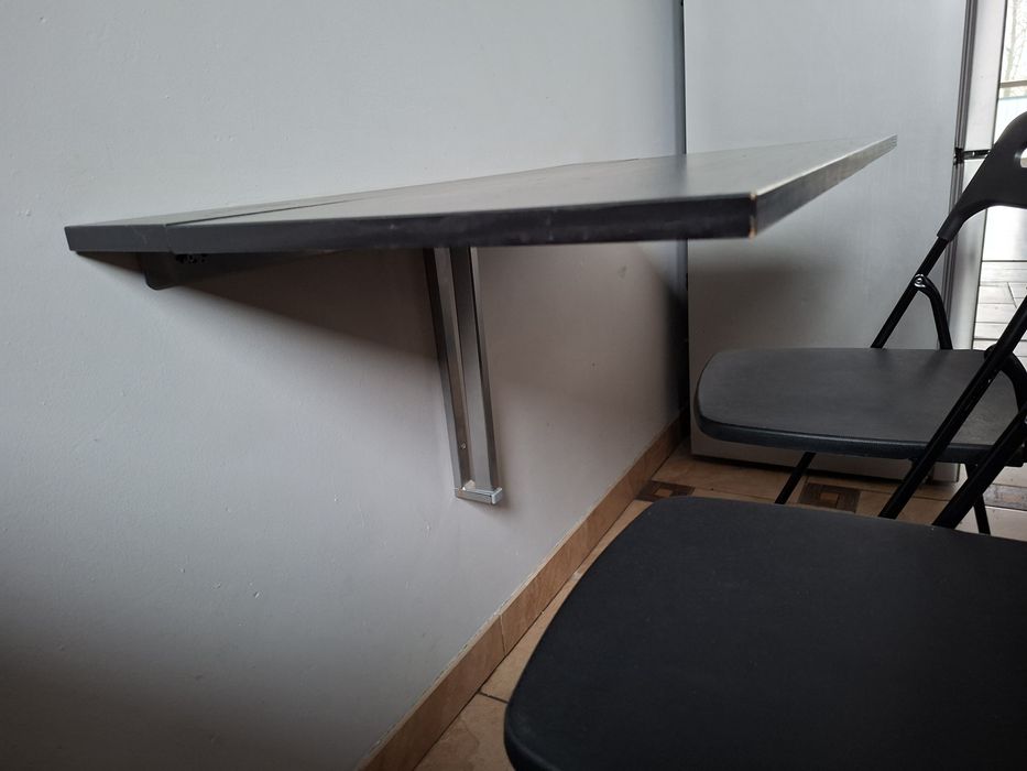 Stolik rozkładany czarny Ikea przyscienny