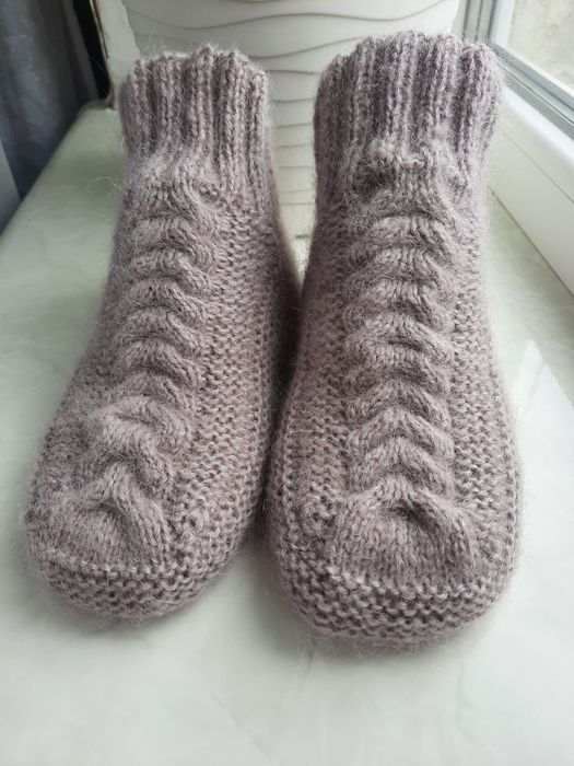 Вязанные носочки тапочки