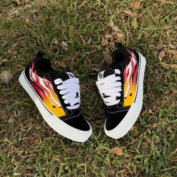 Vans Knu Skool Flame Black/Red 39/40/40.5/41/42/42.5/44/44.5/45/46 Оригінал