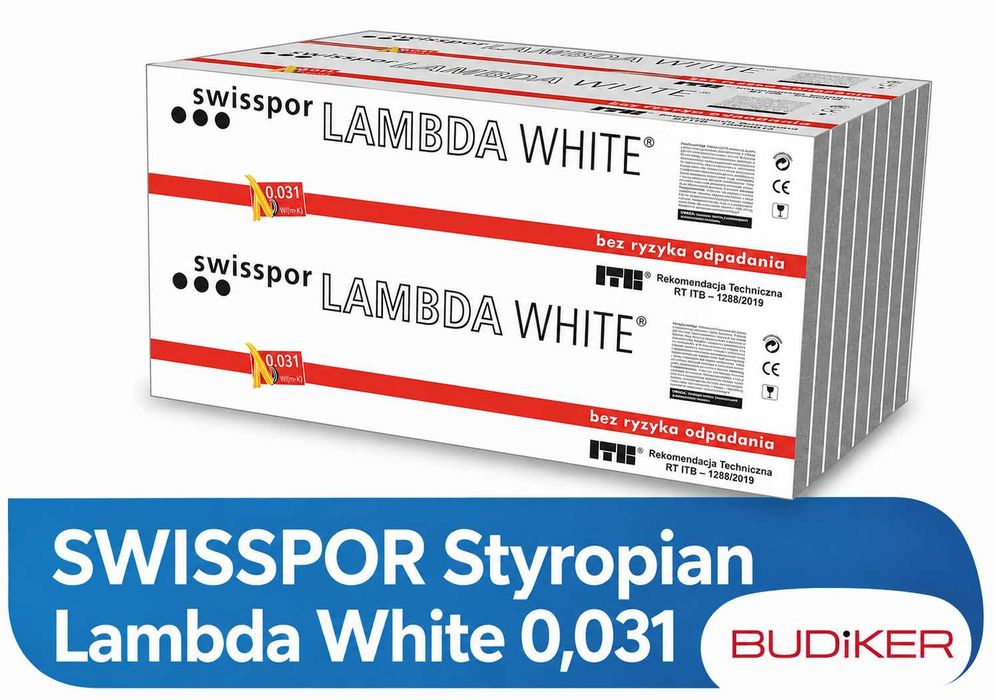 Swisspor styropian grafitowy LAMBDA WHITE FASADA 0,031 / EPS / Darmowa dostawa na terenie całego kraju od 25 m3.