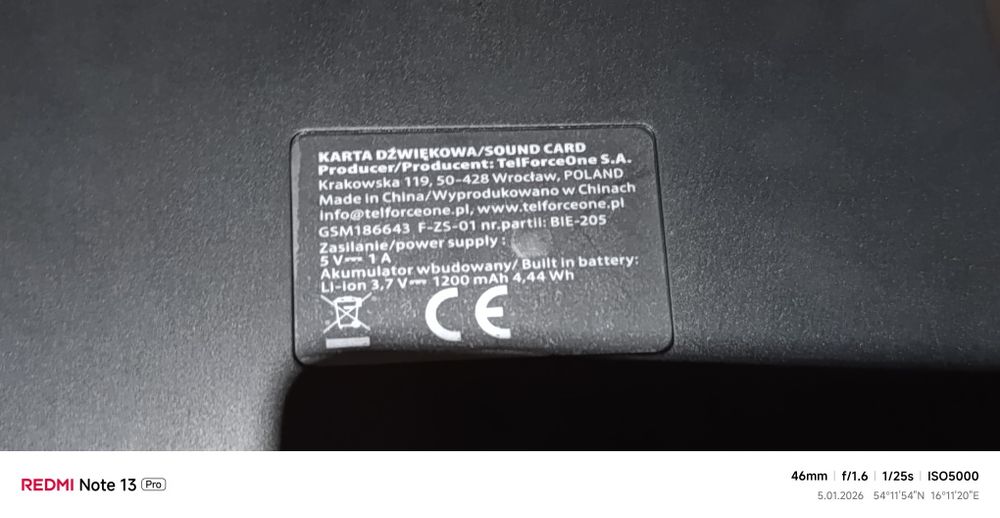 Sprzedam mikser karta dźwiękowa ruda-card do telefonu