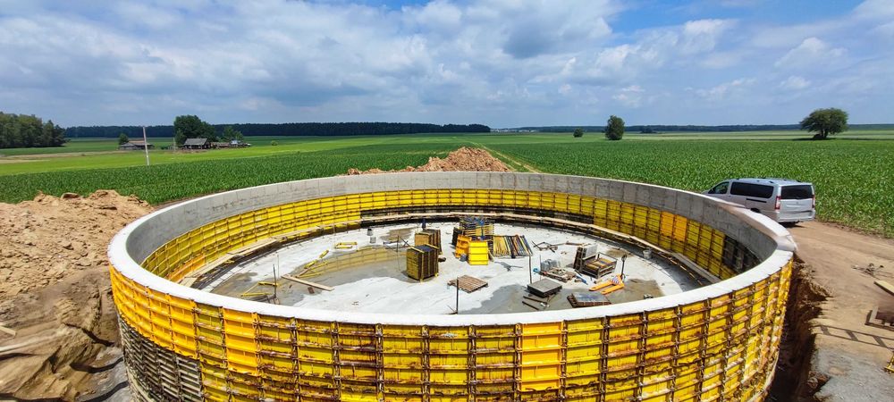 Zbiornik rolniczy na gnojówkę, żelbetowy, betonowy