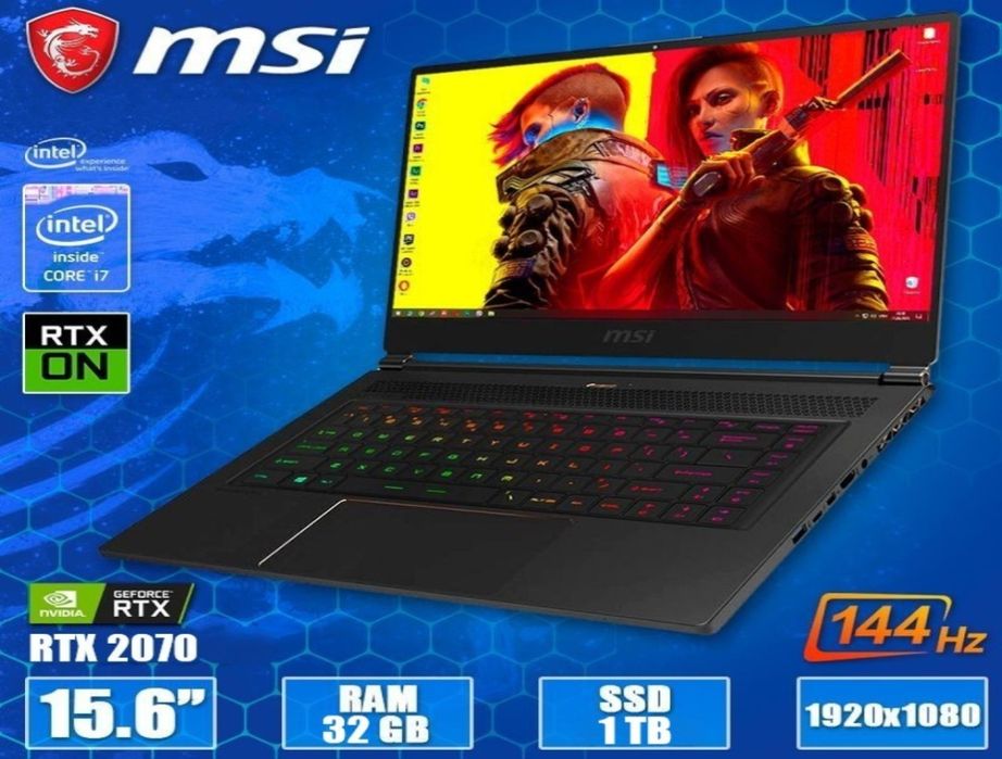 Супер Игровой Ноутбук (8Гиговая видеокарта RTX + 32ГБ) Киберпанк, Сталкер 2