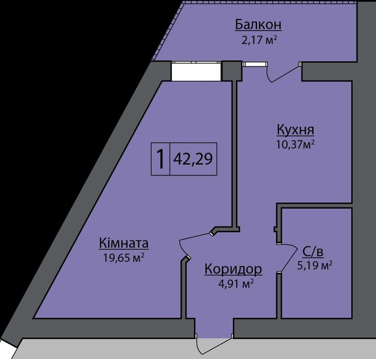 1 - кімнатна квартира