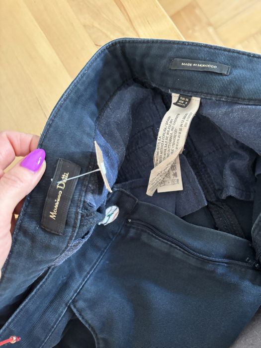 Massimo Dutti spodnie jeansy cargo Bermudy wysoki stan lampas S 36