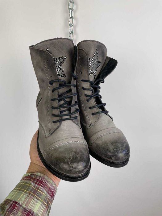 Жіночі високі сірі шкіряні ботинки черевики l'idea lidea leather