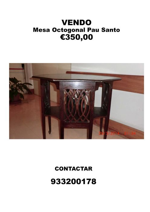 Mesa Octogonal Pau Santo