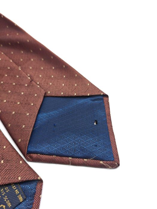 Ungaro Paris włoski brązowy jedwabny krawat ady64