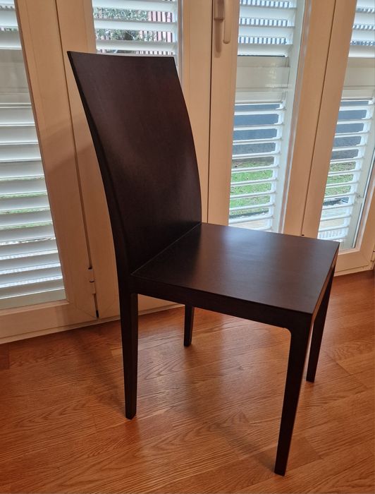 6 cadeiras de mesa de jantar - madeira maciça cor wengue