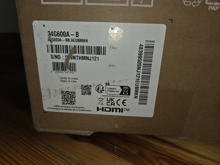 Monitor gamingowy LG UltraGear 34, WQHD, 160 Hz, FreeSync, Nowy, Gwar