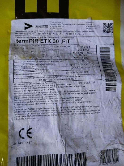 Płyty izolacyjne termPIR ETX 30, FIT