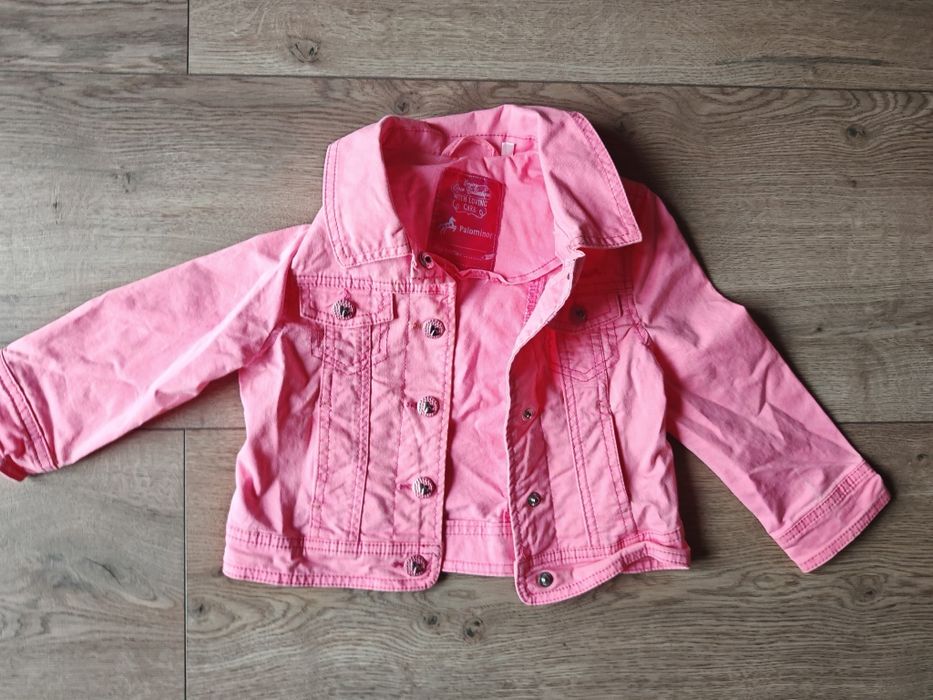Różowa Jeansowa Kurteczka dla Dziewczynki - Rozmiar 86