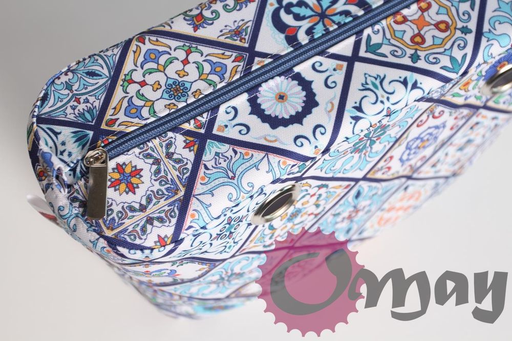 Niebieski organizer OBAG STANDARD kafelki granat 2 kieszenie VIP OMAY