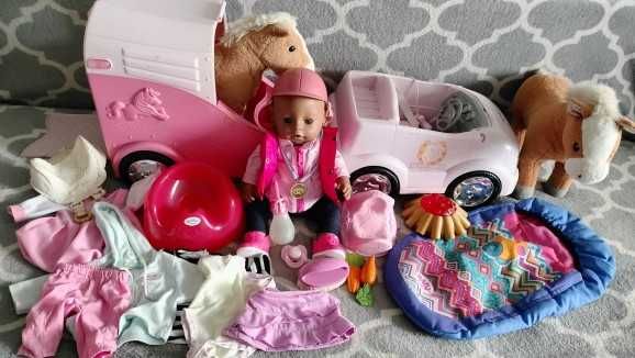 Zestaw Baby born afroamerykanin dżokej z akcesoriami