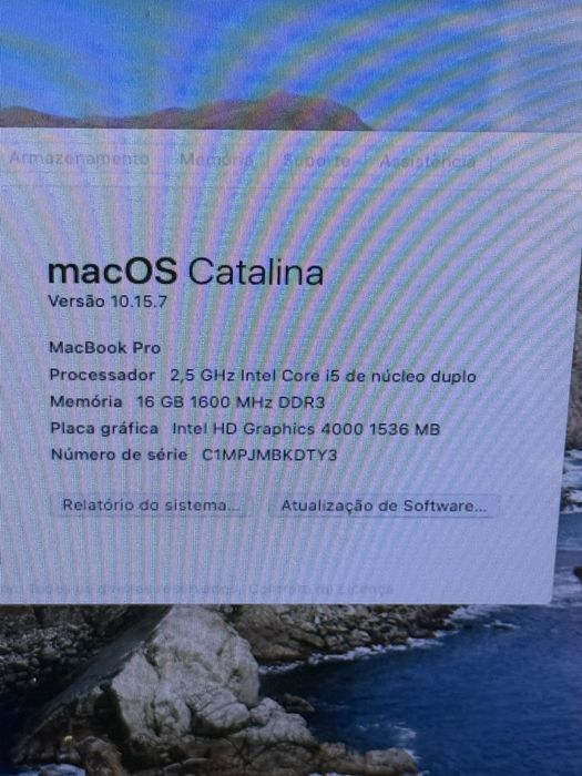 Macbook pro  i5 16gb ram 500gb disco hdd