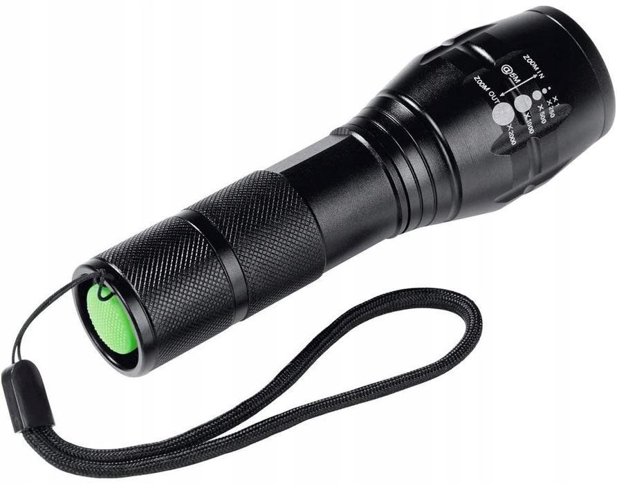 Latarka LED EASYmaxx 400lm 150m 5 trybów SOS zoom mocna alu
