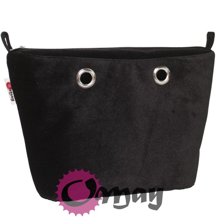 Czarny Welur organizer do OBAG URBAN MINI Velvet 2 kieszenie VIP OMAY