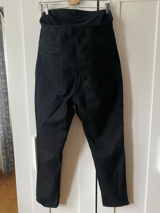 Czarne wygodne elastyczne spodnie jeansowe ciążowe xl 180 cm