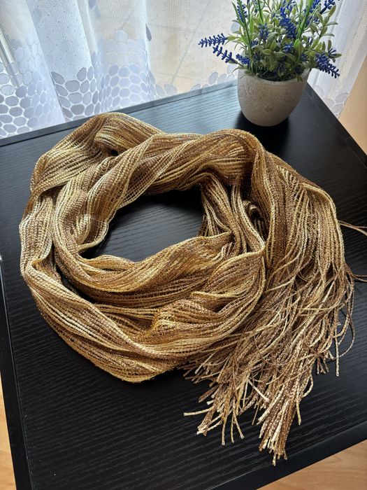 Szalik apaszka złota vintage ozdoba na szyje