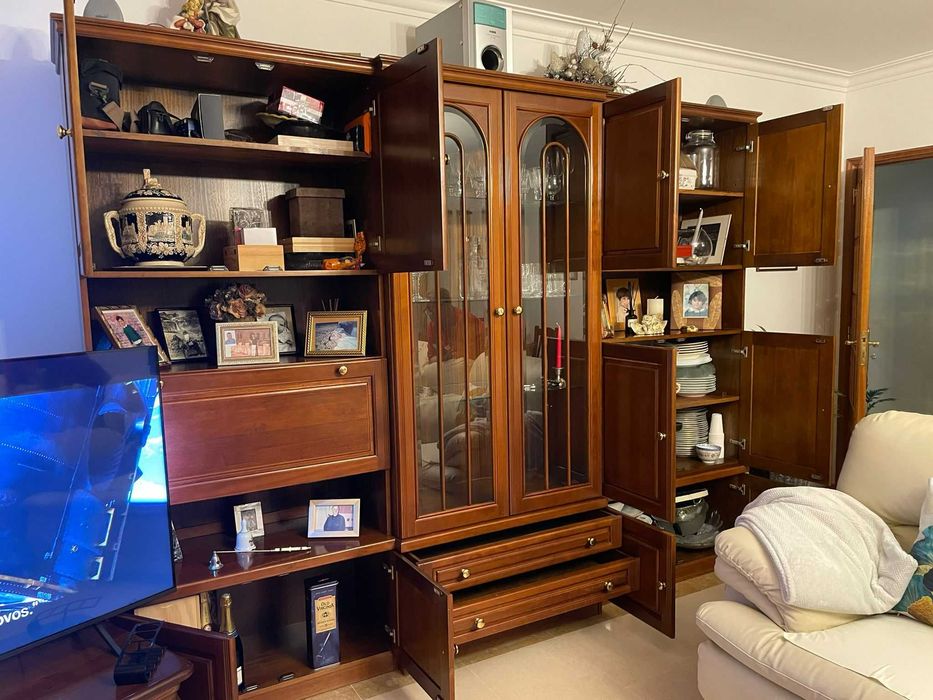 Móvel de Sala Completo em Madeira Maciça – Como Novo
