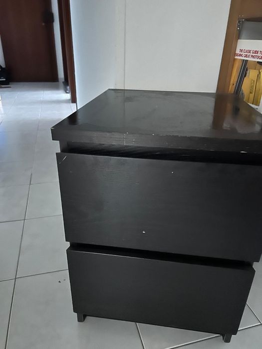 2 x KULLEN Cómoda c/2 gavetas, preto