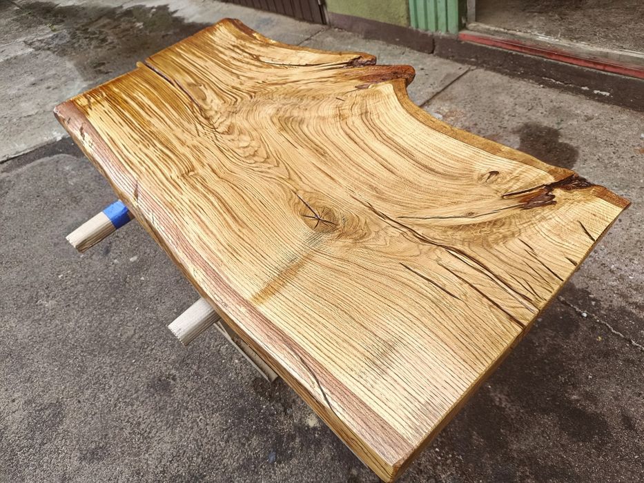 Blat dębowy Dekoracyjny 150x70-80 Live Edge  na ławę Rustykalną