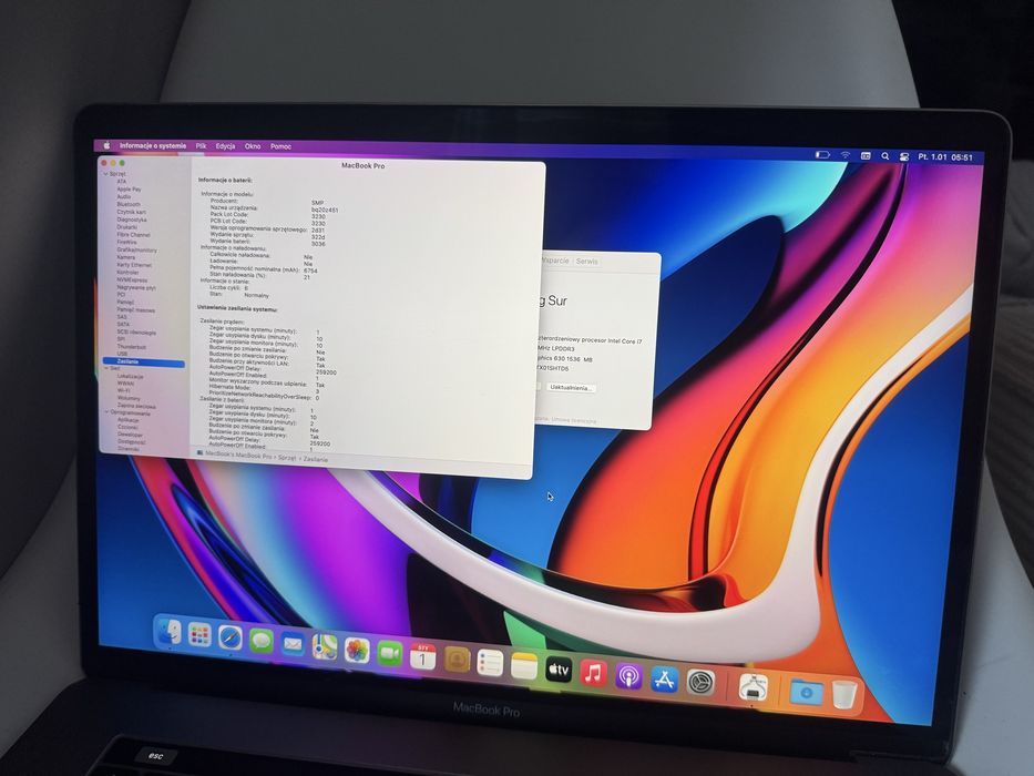 Apple MacBook Pro 15 i7 16GB 512 SSD IDEALNY!Bat. 6 cykli