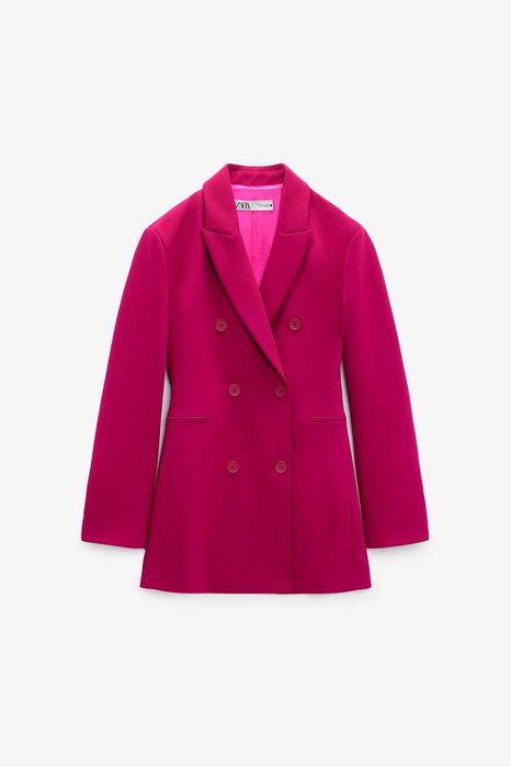 ZARA Luksusowa SUKIENKA MARYNARKA limitowana L fuksja