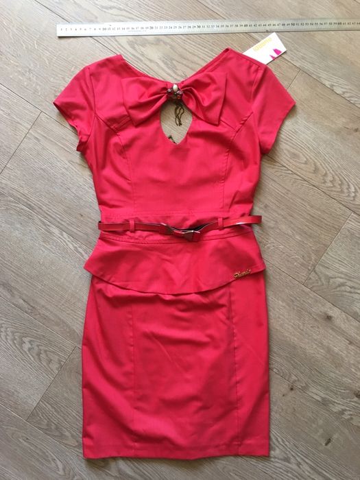 Плаття яскраво-коралового кольору, розмір XS-S (36)